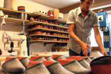 Felt slippery production in Rio di Pusteria